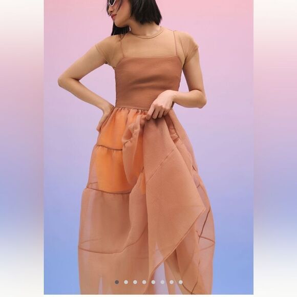 OhSevenDays Tiered Sheer Midi Dress - Picture 1 of 8